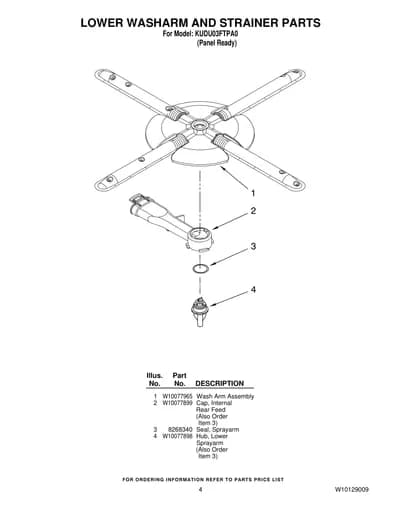 LOWER WASHARM AND STRAINER PARTS