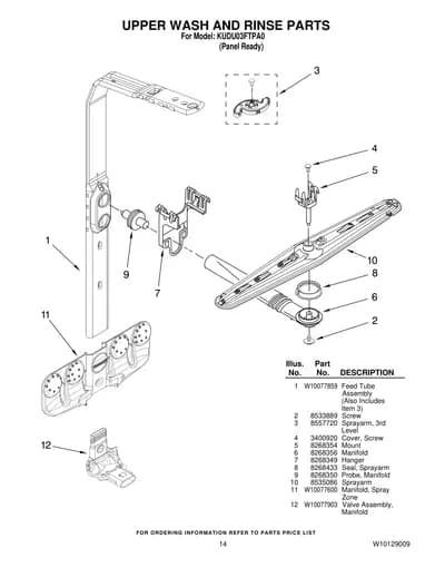 UPPER WASH AND RINSE PARTS