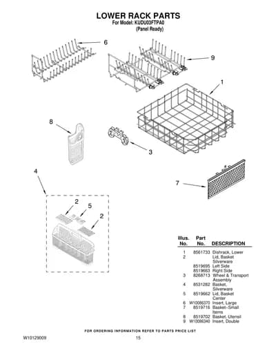 LOWER RACK PARTS