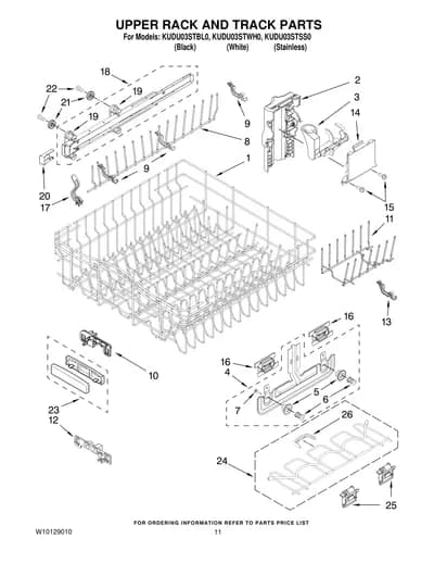 UPPER RACK AND TRACK PARTS