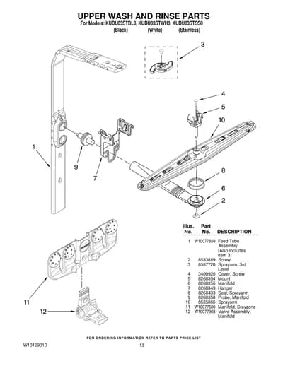 UPPER WASH AND RINSE PARTS