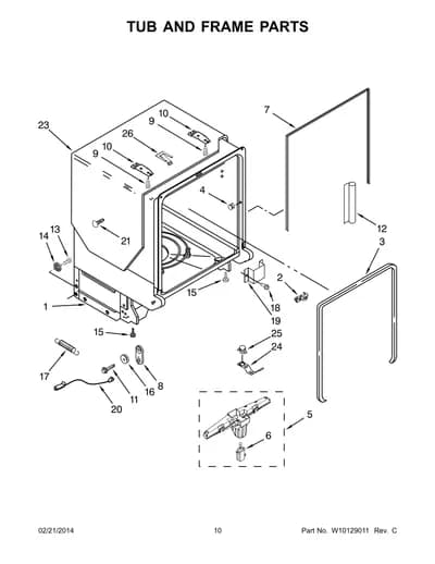 TUB AND FRAME PARTS