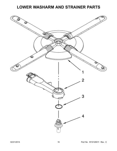 LOWER WASHARM AND STRAINER PARTS