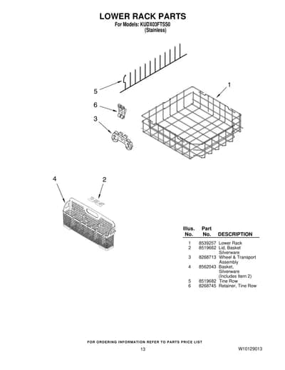 LOWER RACK PARTS