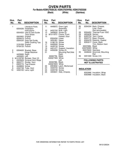 OVEN PARTS