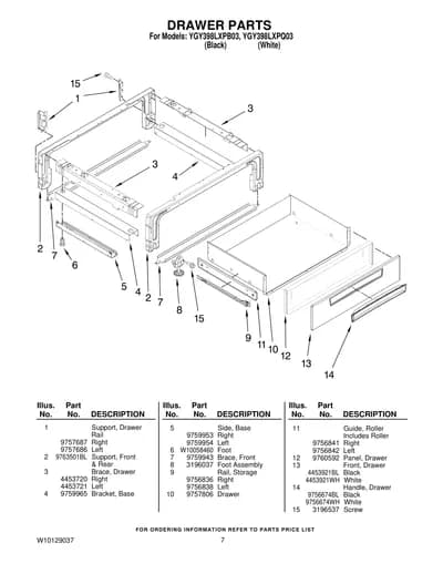 DRAWER PARTS