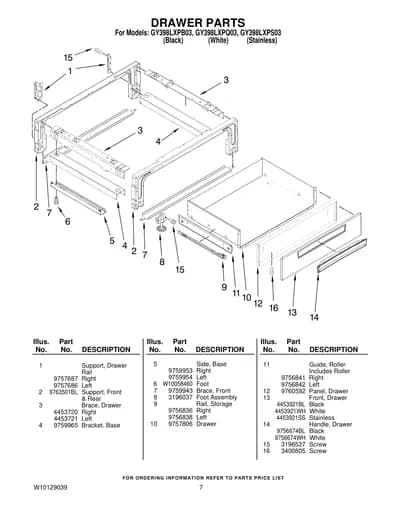DRAWER PARTS
