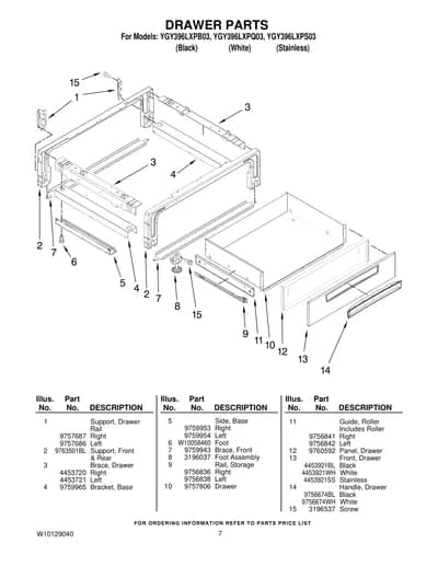 DRAWER PARTS