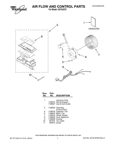 AIR FLOW AND CONTROL PARTS