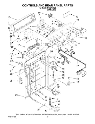 CONTROLS AND REAR PANEL PARTS