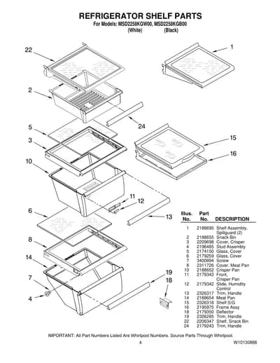 REFRIGERATOR SHELF PARTS