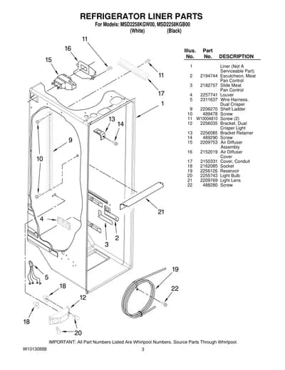 REFRIGERATOR LINER PARTS