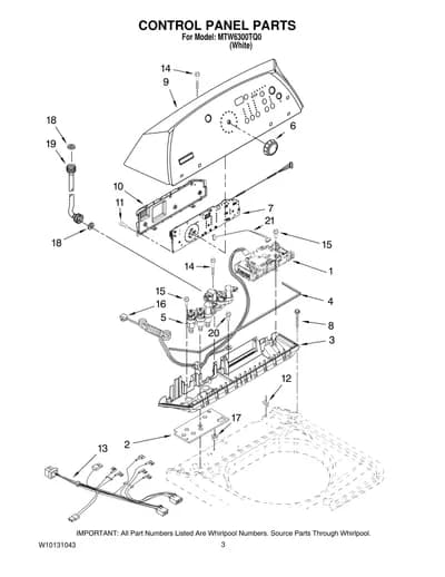 CONTROL PANEL PARTS