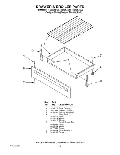 DRAWER & BROILER PARTS