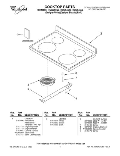 COOKTOP PARTS