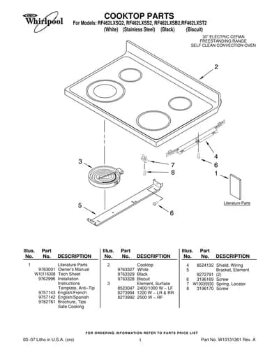 COOKTOP PARTS