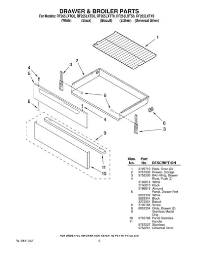 DRAWER & BROILER PARTS