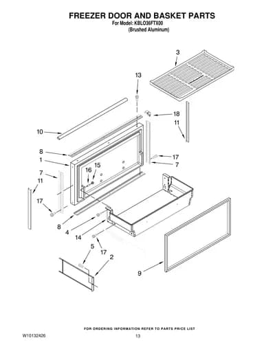 FREEZER DOOR AND BASKET PARTS