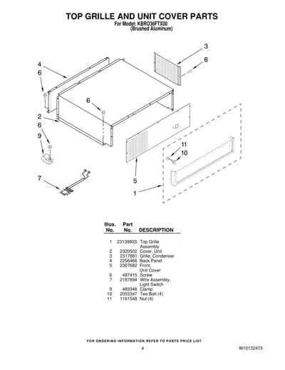 TOP GRILLE AND UNIT COVER PARTS