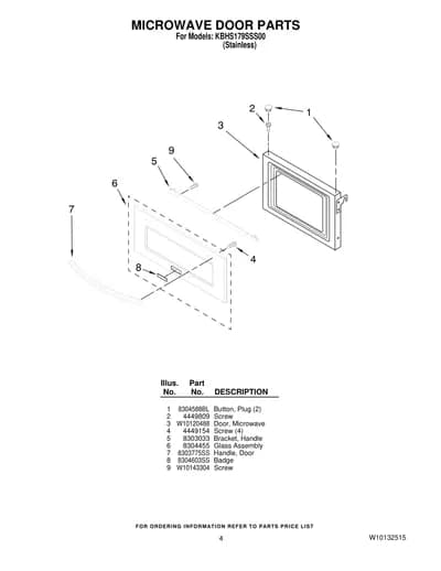 MICROWAVE DOOR PARTS