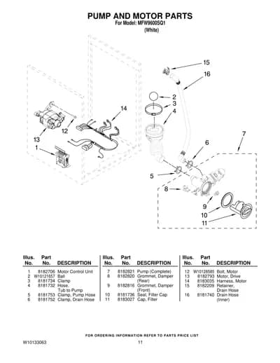 PUMP AND MOTOR PARTS