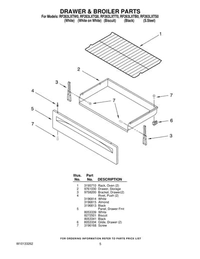 DRAWER & BROILER PARTS
