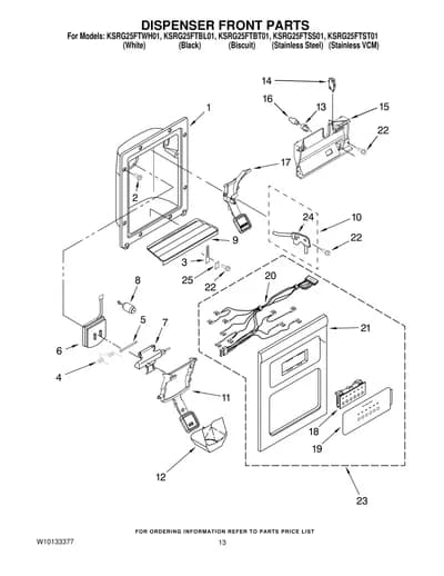 DISPENSER FRONT PARTS