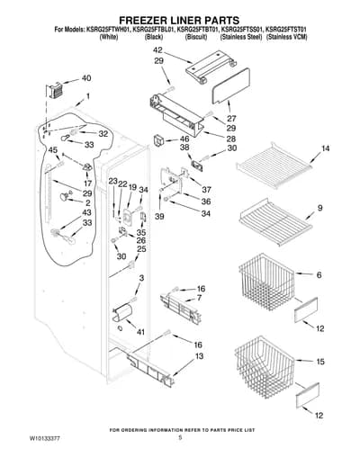 FREEZER LINER PARTS