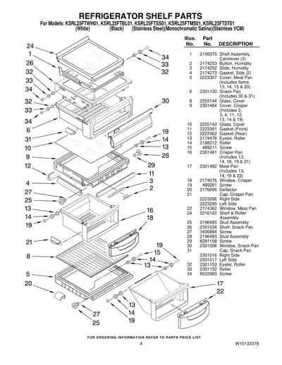 REFRIGERATOR SHELF PARTS