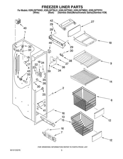 FREEZER LINER PARTS