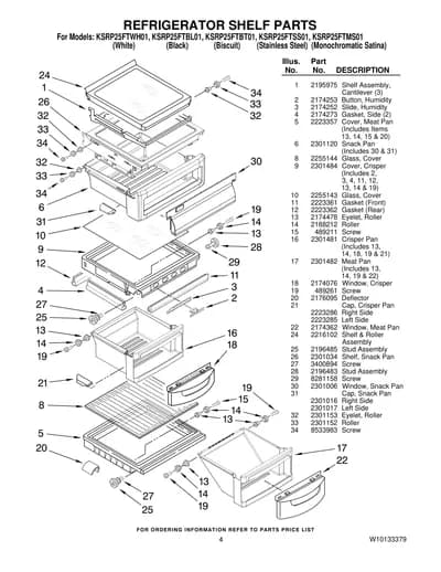 REFRIGERATOR SHELF PARTS
