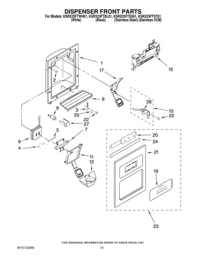 DISPENSER FRONT PARTS