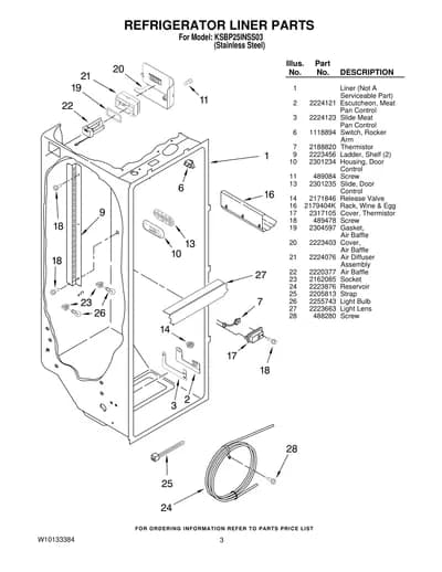 REFRIGERATOR LINER PARTS