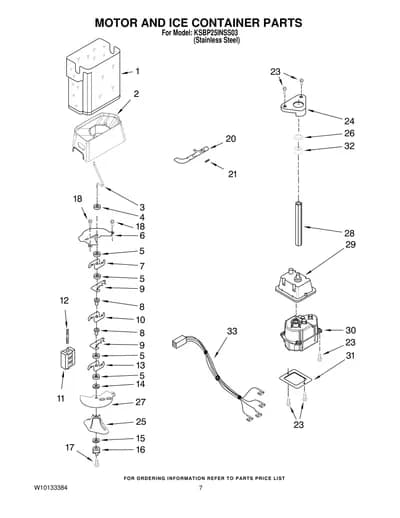 MOTOR AND ICE CONTAINER PARTS