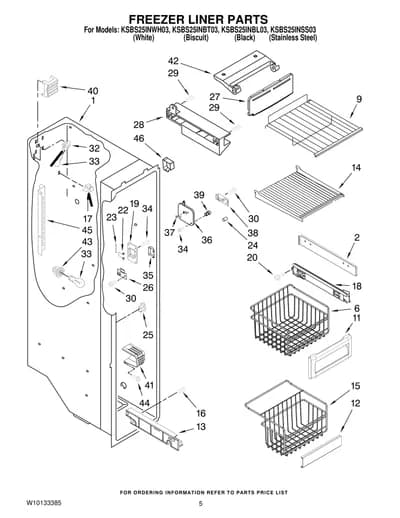 FREEZER LINER PARTS