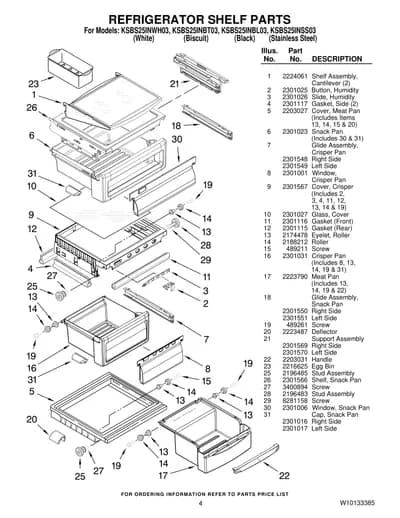 REFRIGERATOR SHELF PARTS