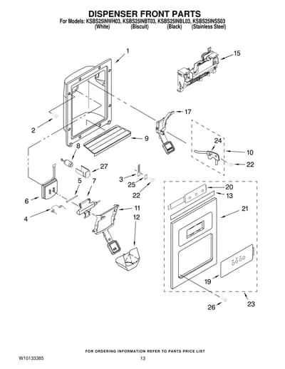 DISPENSER FRONT PARTS