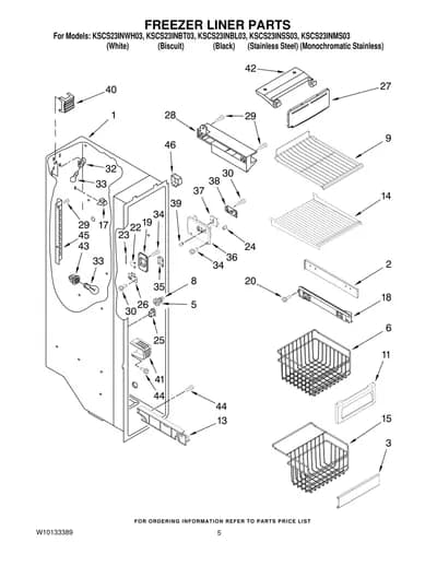 FREEZER LINER PARTS