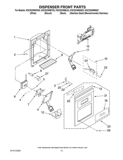 DISPENSER FRONT PARTS