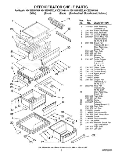 REFRIGERATOR SHELF PARTS