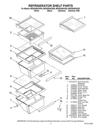 REFRIGERATOR SHELF PARTS
