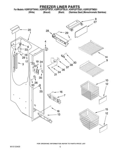 FREEZER LINER PARTS