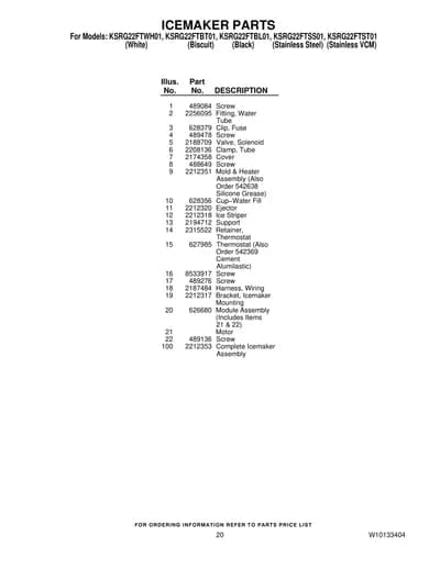 ICEMAKER PARTS