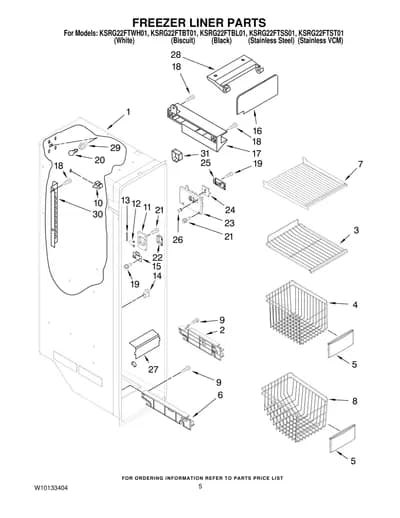 FREEZER LINER PARTS
