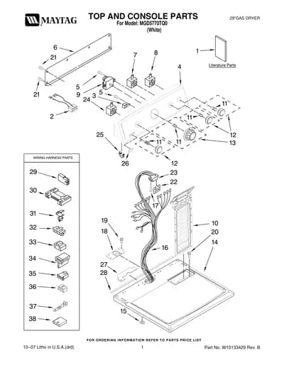 TOP AND CONSOLE PARTS