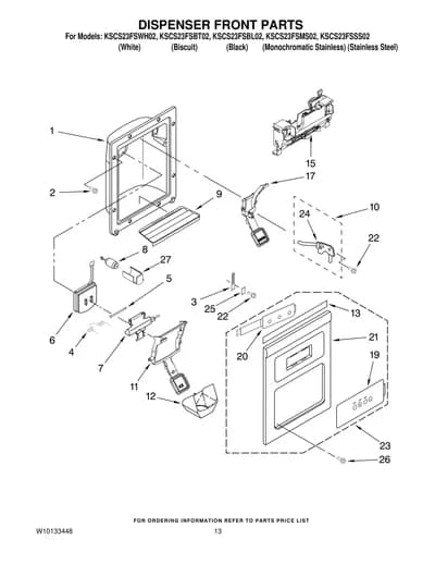 DISPENSER FRONT PARTS