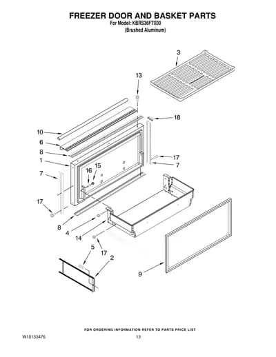 FREEZER DOOR AND BASKET PARTS