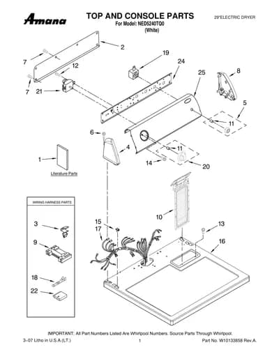 TOP AND CONSOLE PARTS