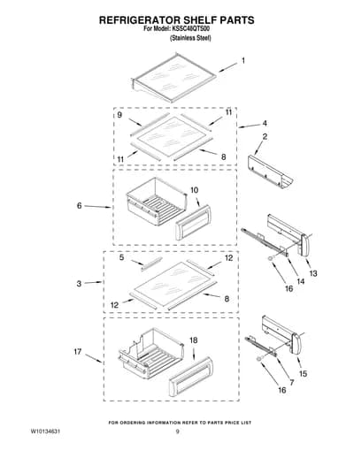REFRIGERATOR SHELF PARTS