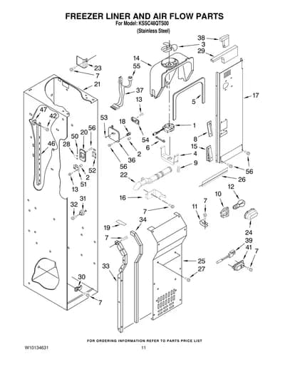 FREEZER LINER AND AIR FLOW PARTS